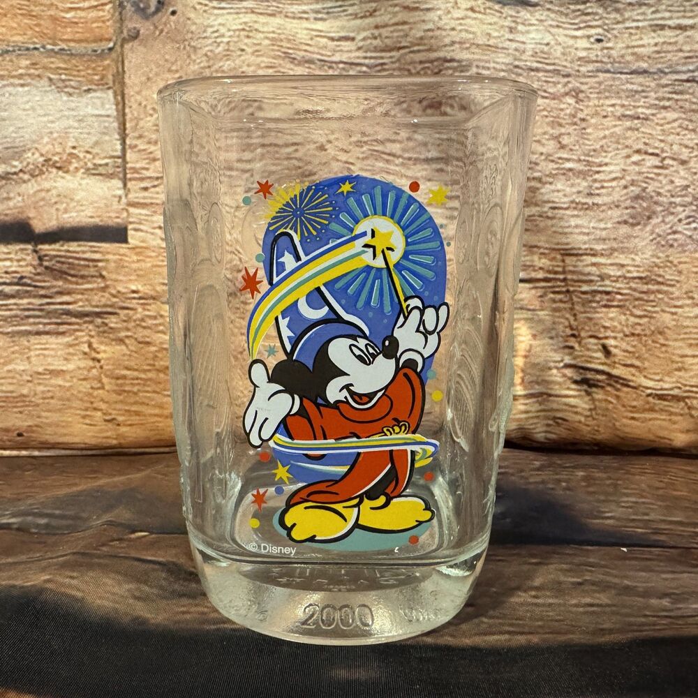 Disney World Celebration 2000 Sorcerer Mickey McDonald's Drinking Glass Tumbler